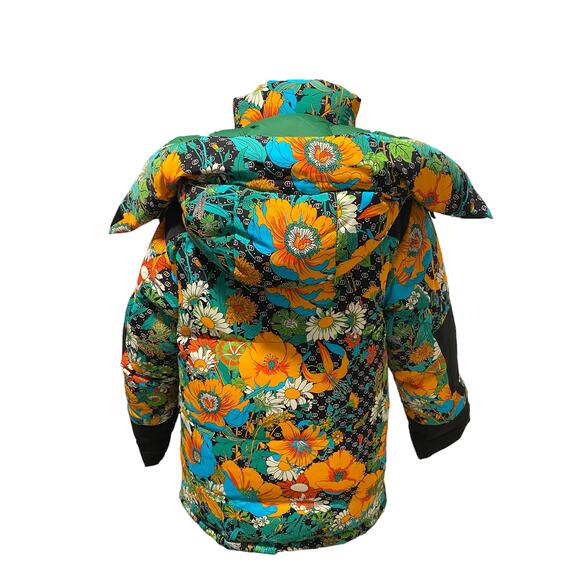 Gucci The North Face Printed Down Jacket Puffer Coat Floral GG Logo Small Womens - Picture 8 of 14